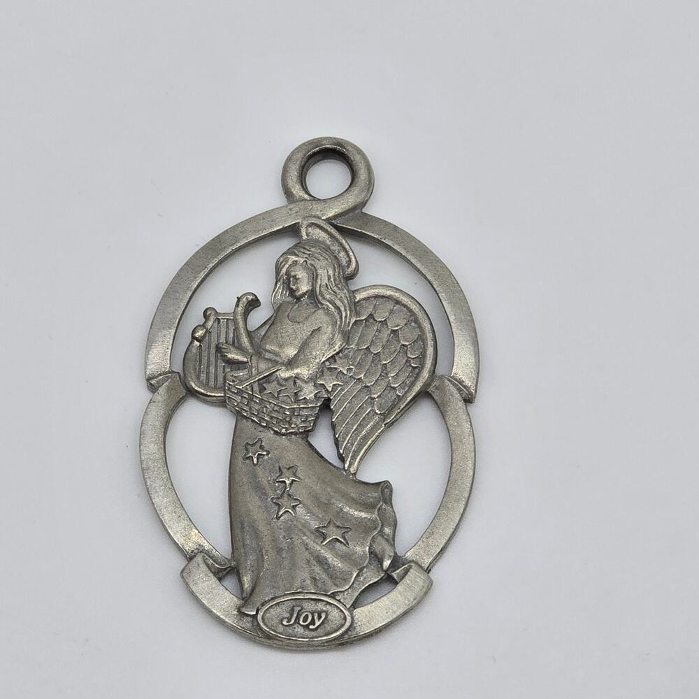 Vintage Longaberger 1998 Pewter Angel Of Joy Ornament Christmas Holiday